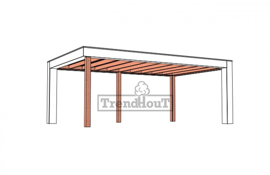 Buitenverblijf Verona 625x400 cm - Plat dak model rechts