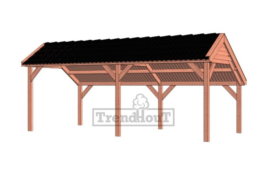 Trendhout kapschuur de Deel 680x340 cm - basis