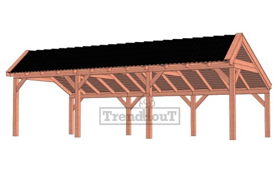 Trendhout kapschuur de Stee 900x425 cm - basis