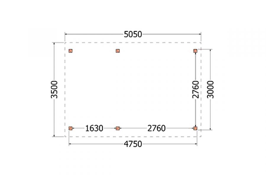 Overkapping Zadeldak Betula 505x350 cm