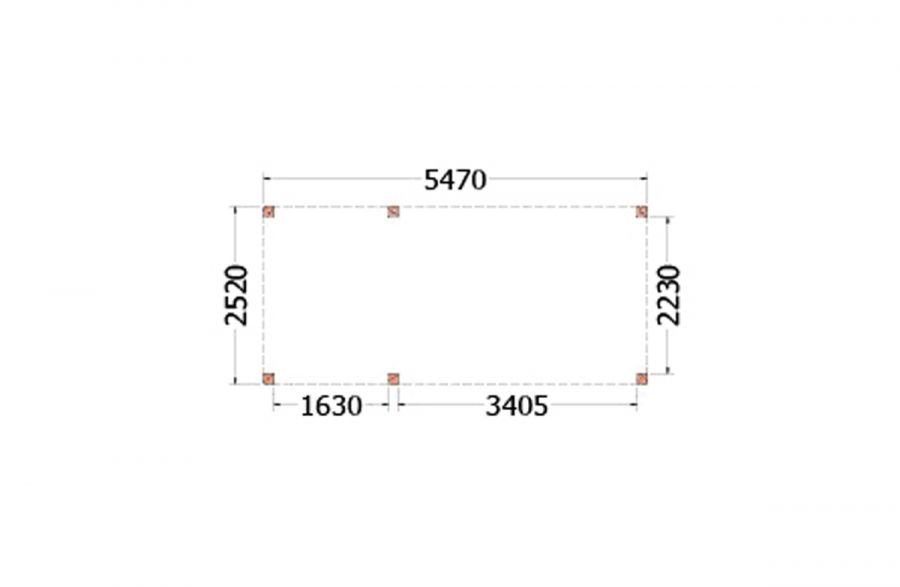 Overkapping Palermo 550x255 cm