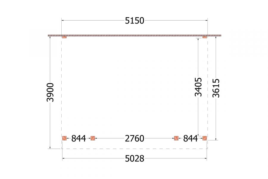 Aanbouwveranda Ancona 515x390 cm - plat dak