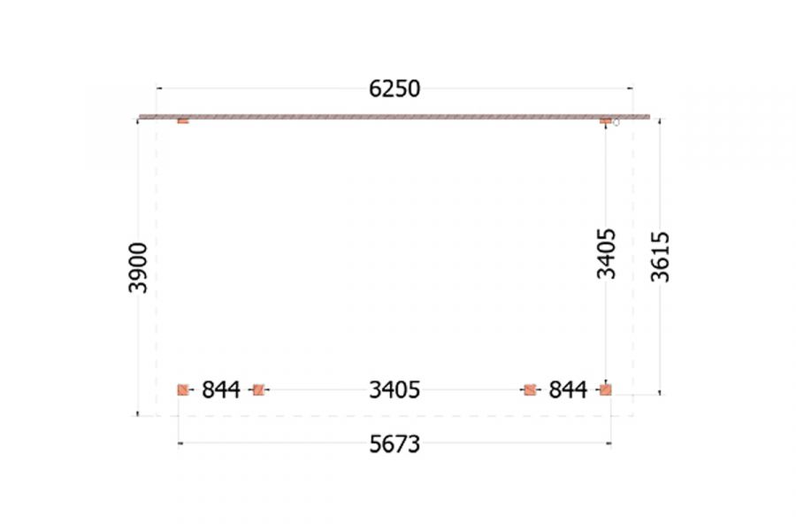 Aanbouwveranda Lucca 625x390 cm - Plat dak