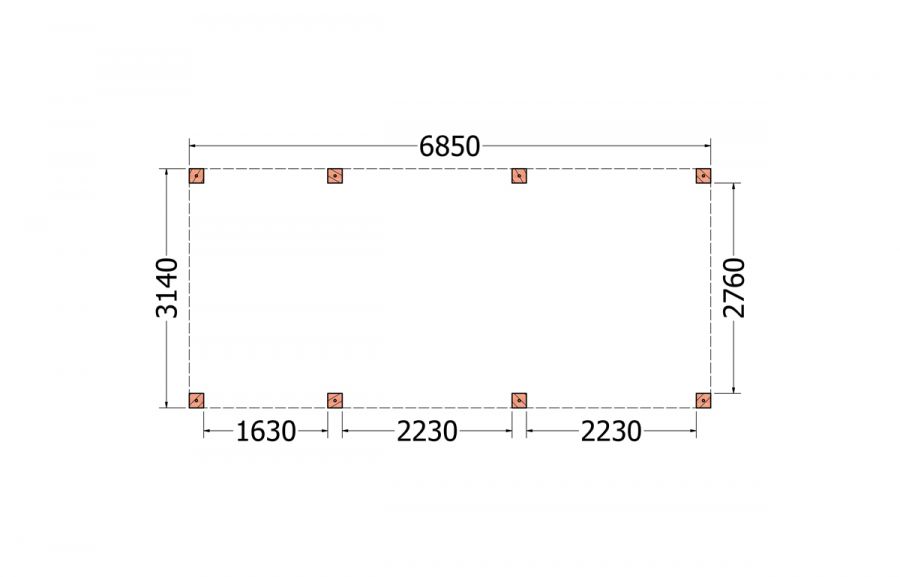 Overkapping Palermo XXL 685x315 cm