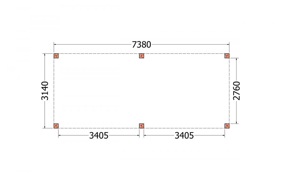 Overkapping Palermo XXL 740x315 cm