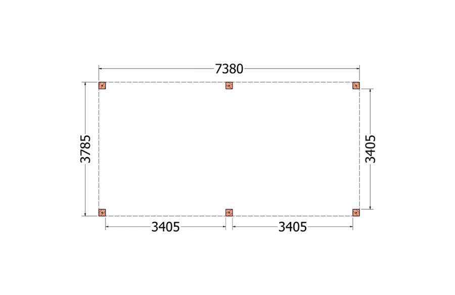 Overkapping Palermo XXL 740x380 cm