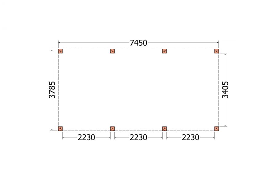 Overkapping Palermo XXL 745x380 cm