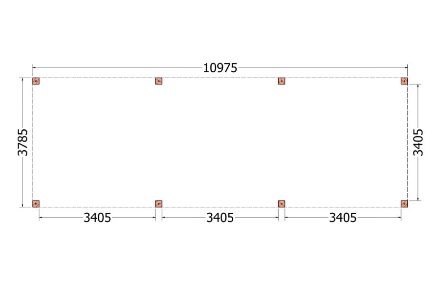 Overkapping Palermo XXL 1100x380 cm