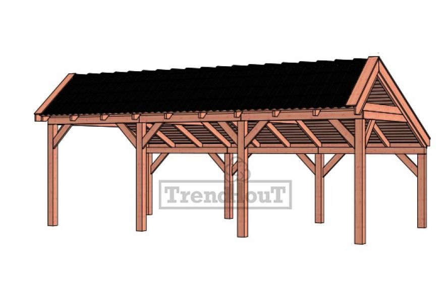 Trendhout kapschuur de Stee 740x425 cm - basis