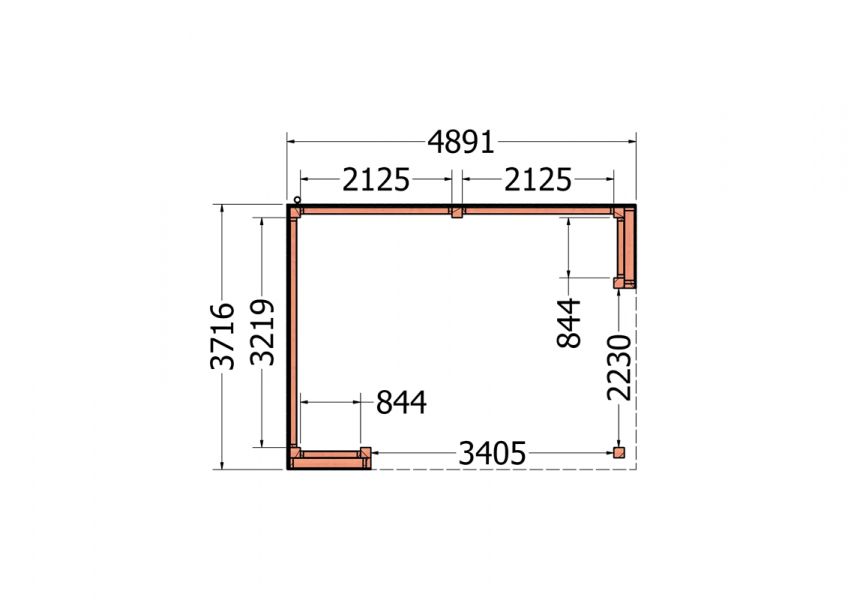 Buitenverblijf Capri 490x375 - Plat dak model links