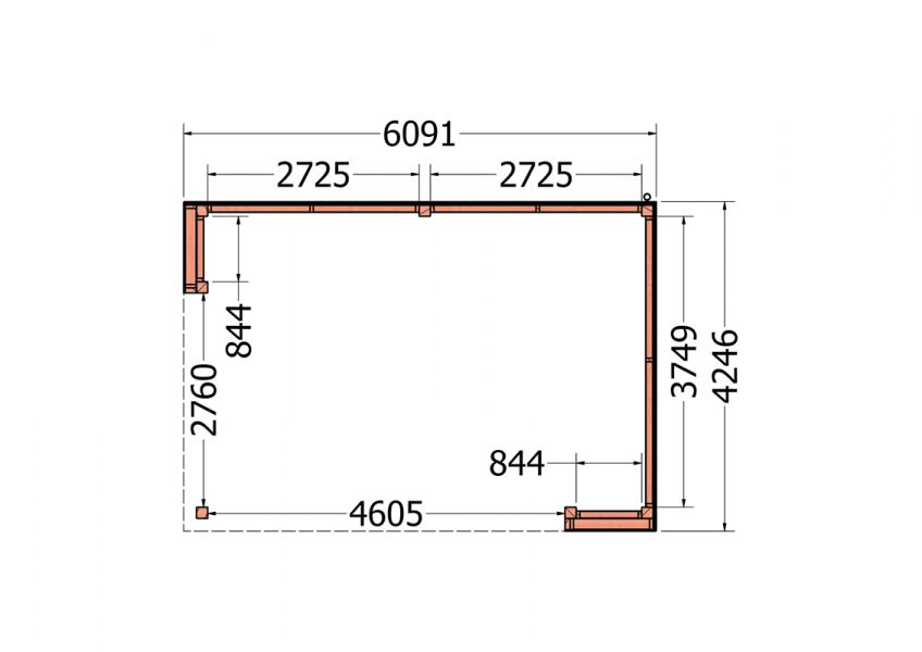 Buitenverblijf Capri 610x425 - Plat dak model rechts