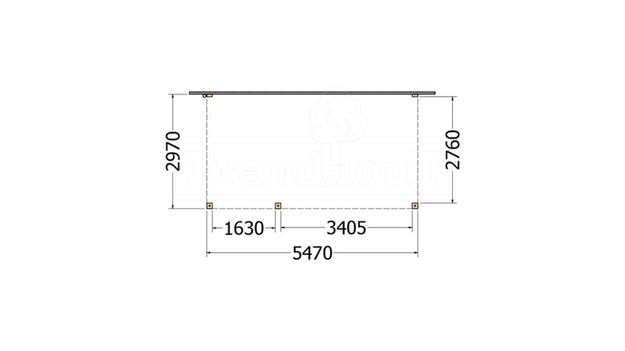 Aanbouwveranda Modena 550x300 cm - model rechts