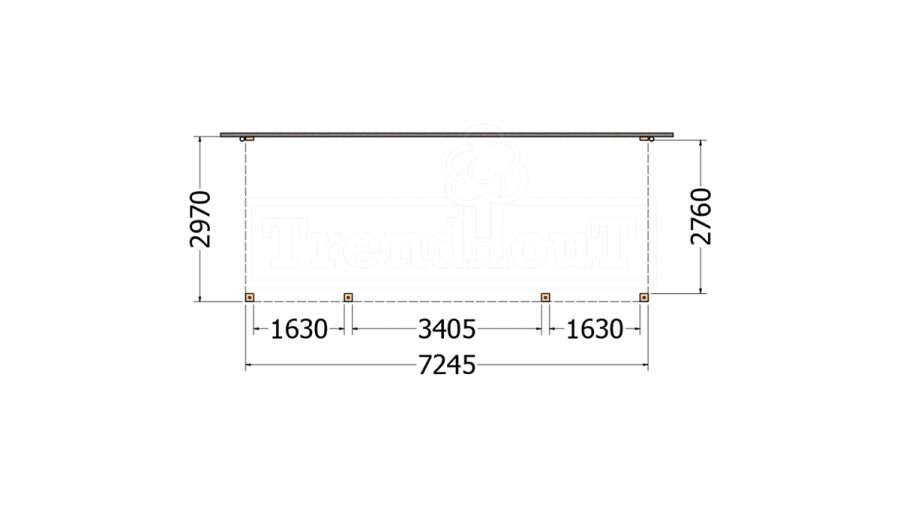 Aanbouwveranda Modena 720x300 cm