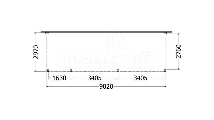 Aanbouwveranda Modena 905x300 cm - model links