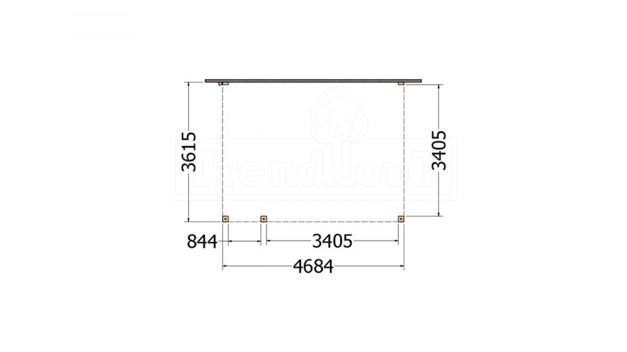 Aanbouwveranda Modena 470x365 cm - model links