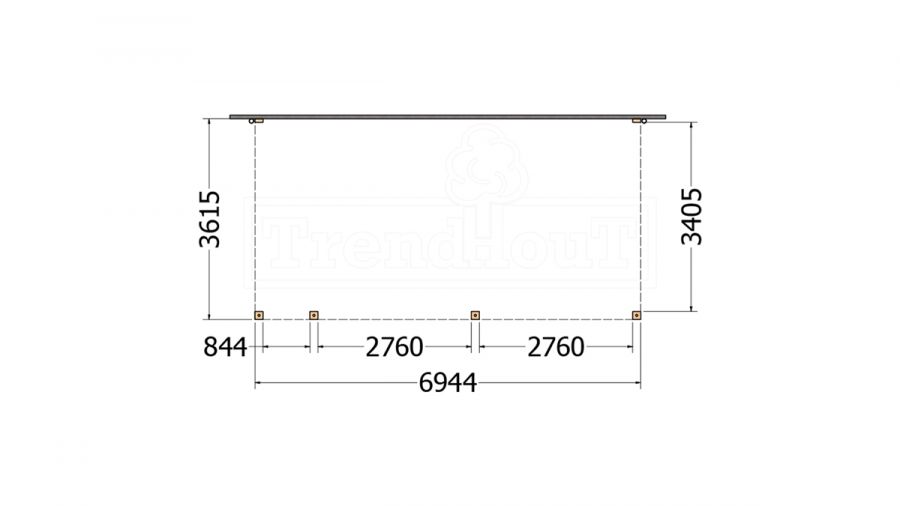 Aanbouwveranda Modena 695x365 cm - model links