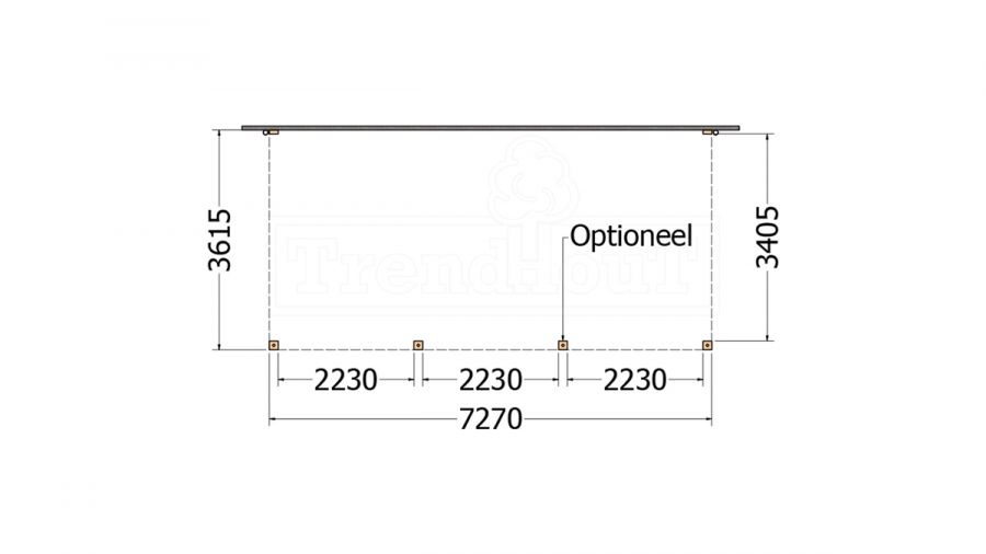 Aanbouwveranda Modena 730x365 cm - model rechts