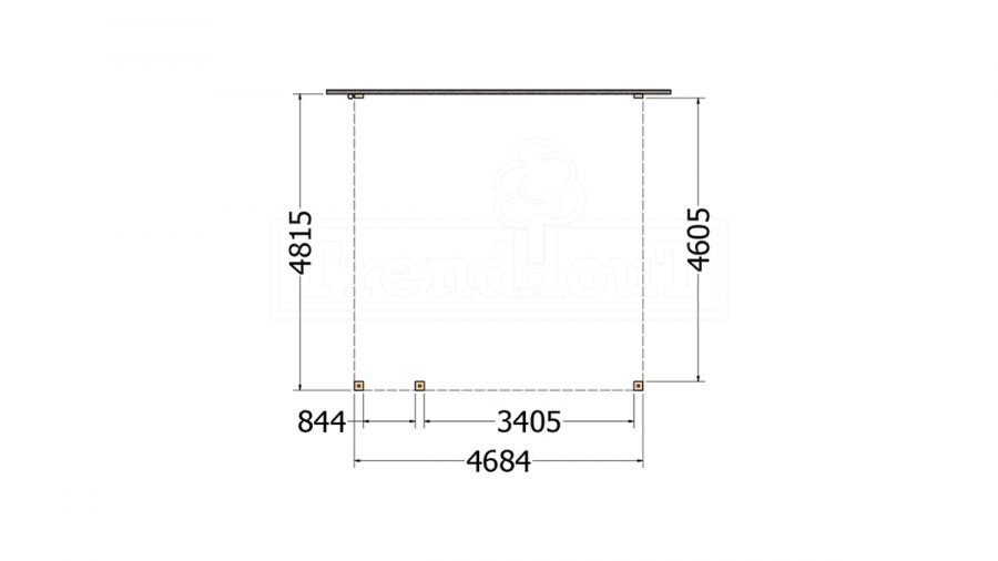 Aanbouwveranda Modena 470x485 cm - model links