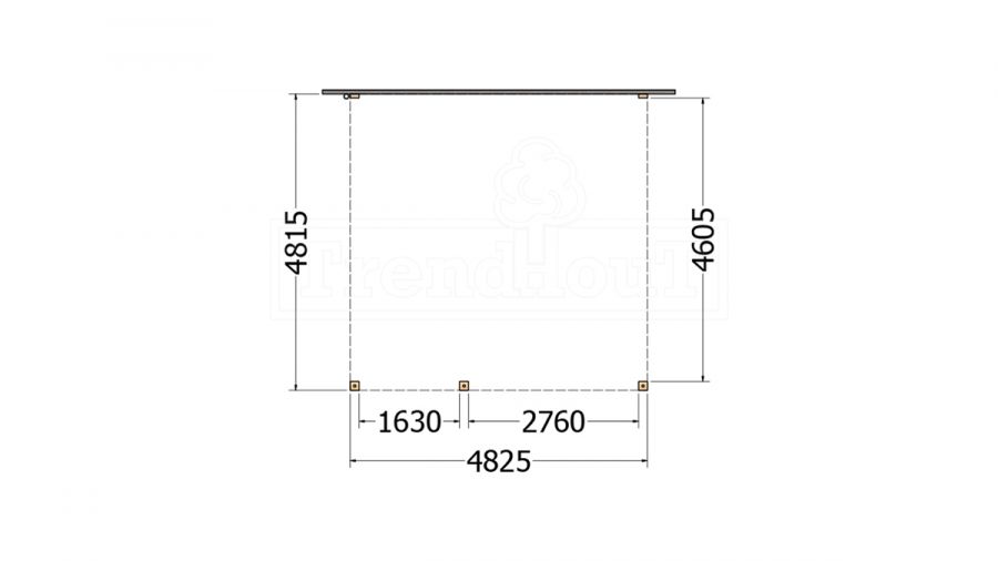 Aanbouwveranda Modena 485x485 cm - model links