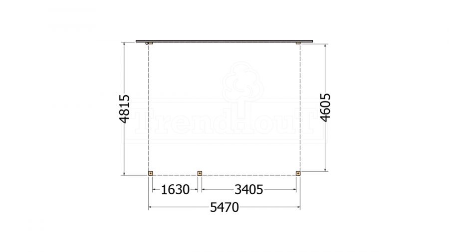 Aanbouwveranda Modena 550x485 cm - model links