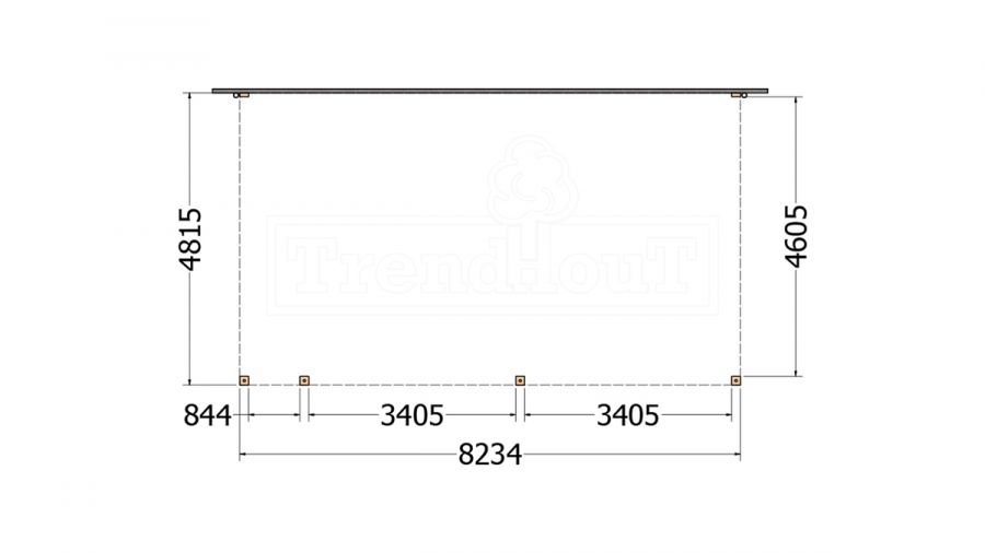 Aanbouwveranda Modena 825x485 cm - model rechts