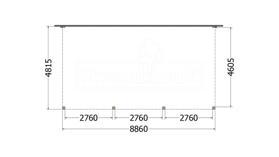 Aanbouwveranda Modena 890x485 cm