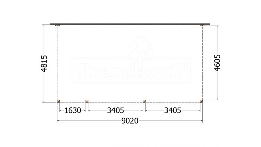 Aanbouwveranda Modena 905x485 cm - model rechts