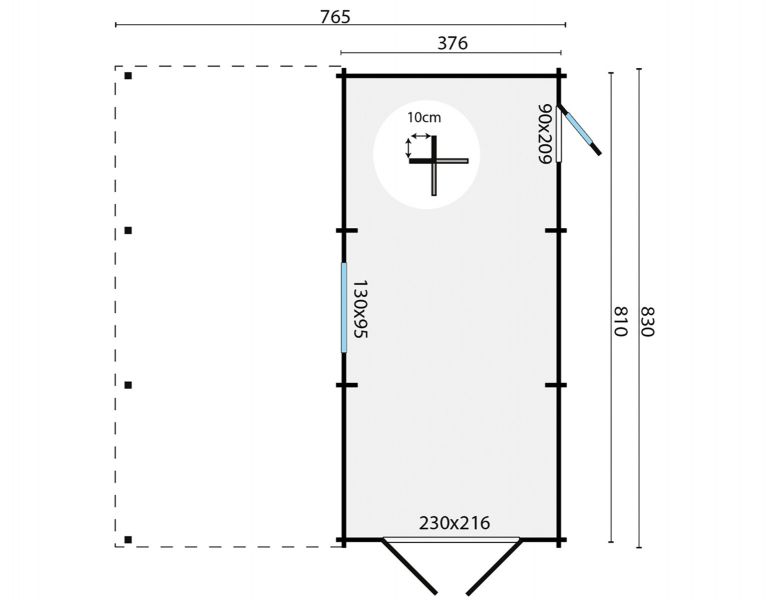 Garage/Carport Berggren 396+369x830 cm