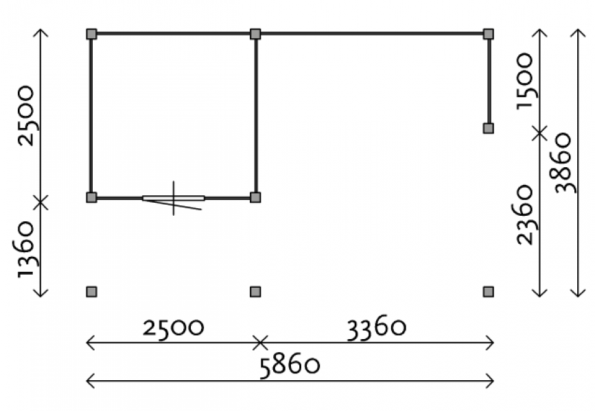 Lugarde Tuinhuis PS8 250x250 cm + voorluifel 136 cm + zijluifel 336 cm - 28 mm