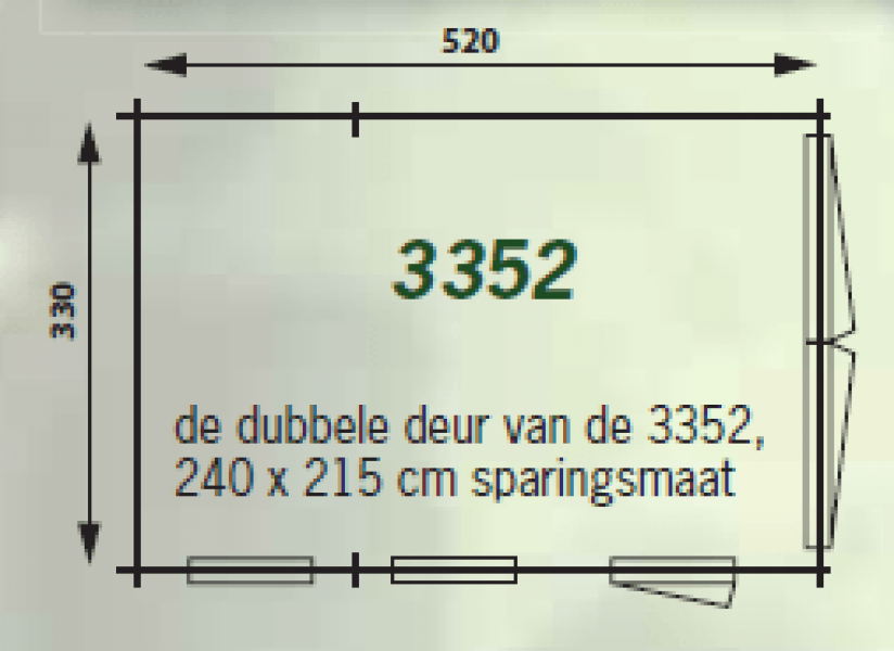 Interflex Garage 3352 330x520 cm plat dak