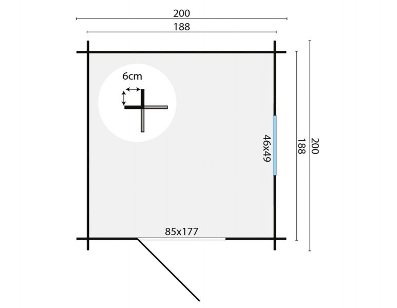 Blokhut Argo 200x200 cm - Bruin geïmpregneerd