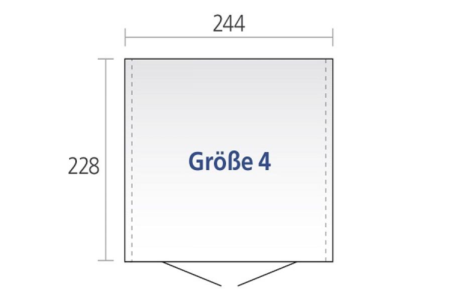 Metalen berging Europa 4 244x228x203 cm plattegrond