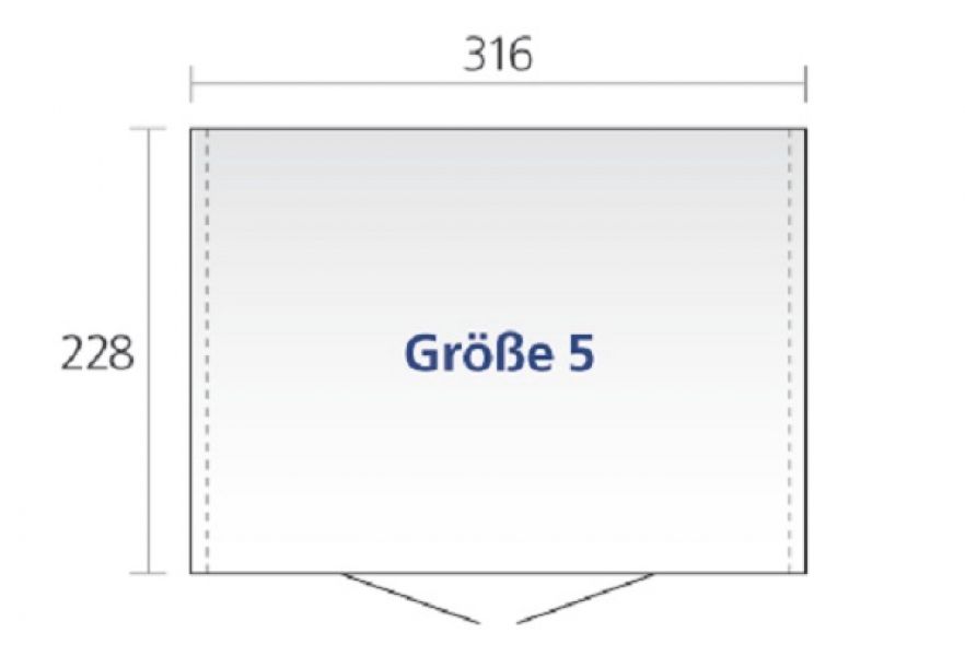 Metalen berging Europa 5 316x228x209 cm plattegrond