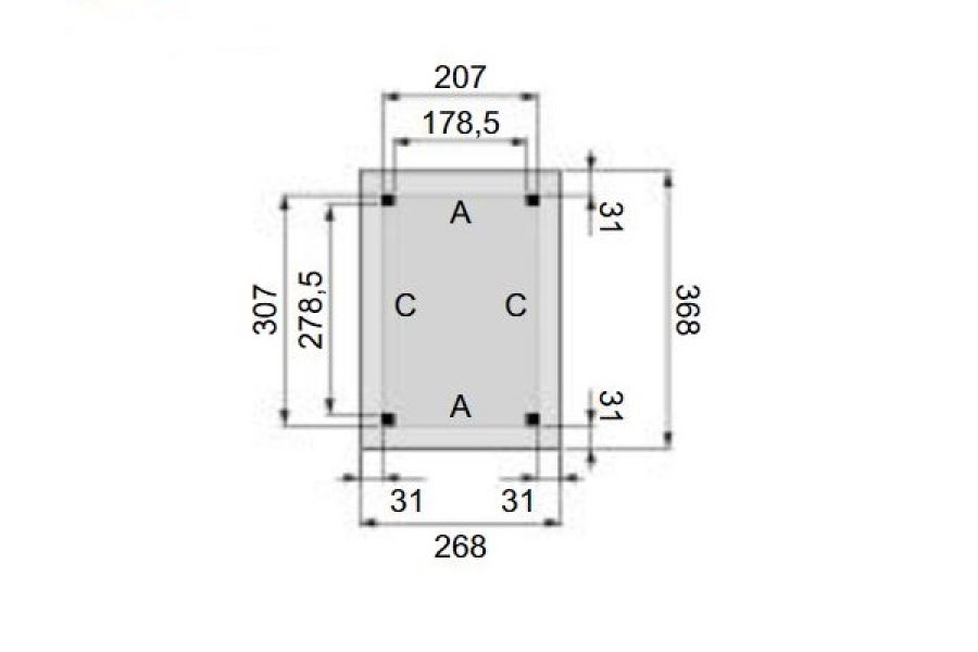 Plattegrond Overkapping Excellent L 210x310 cm