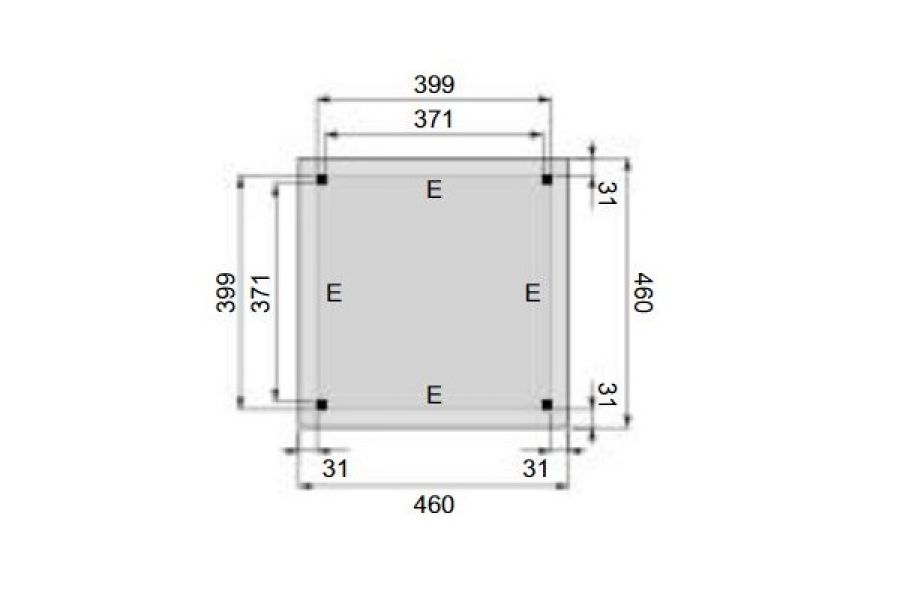 Plattegrond Overkapping Excellent XXL 400x400 cm