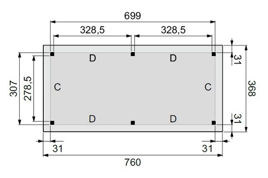 Plattegrond Overkapping Excellent L 700x310 cm