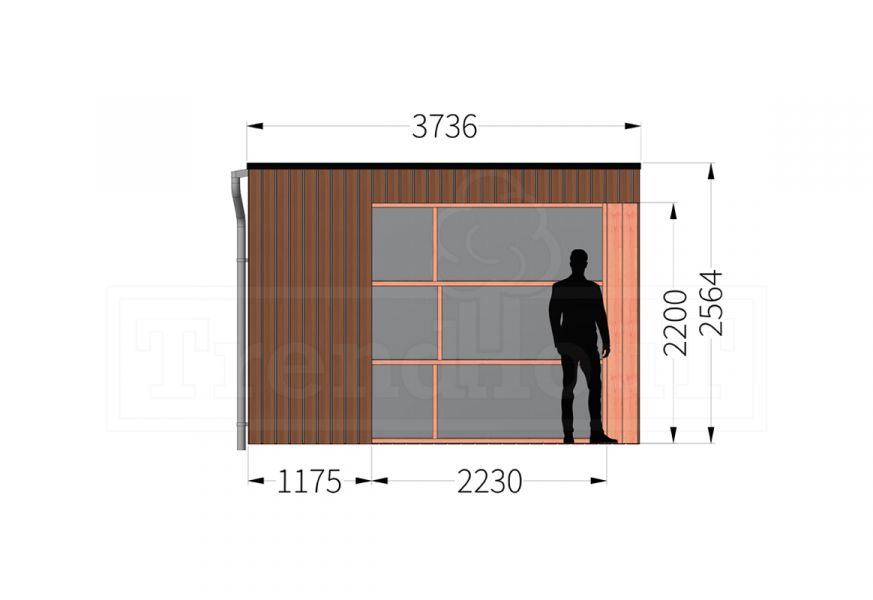 Buitenverblijf Capri 720x375 - Plat dak model rechts