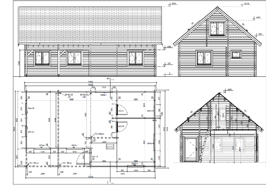 Chalet Frankrijk 1030x610 cm - onbehandeld