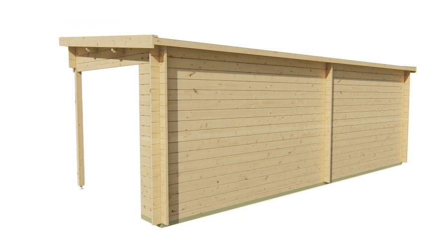 Blokhut Freddy 300x250 cm + luifel 298 cm - Red class wood geïmpregneerd