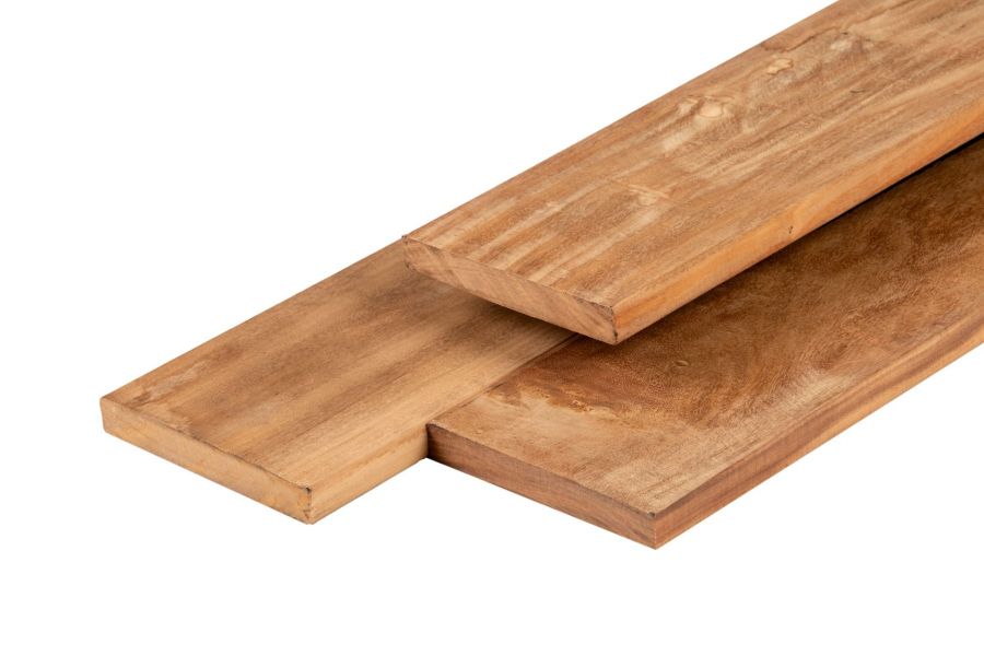 Hardhouten vlonderplank Garapa 2,1x24,5x275 cm glad geschaafd - duurzaamheidsklasse 2