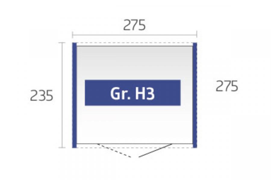 Metalen berging Highline H3 275x235x222 cm met dubbele deur