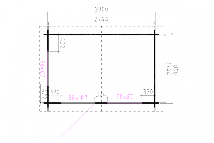 Blokhut 3020 300x200 cm - gecoat