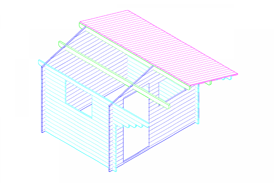 Blokhut 3026 300x250 cm - gecoat