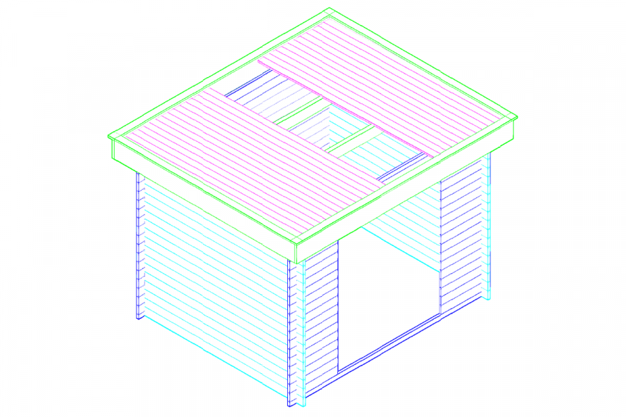 Blokhut 325M 300x250 cm - gecoat