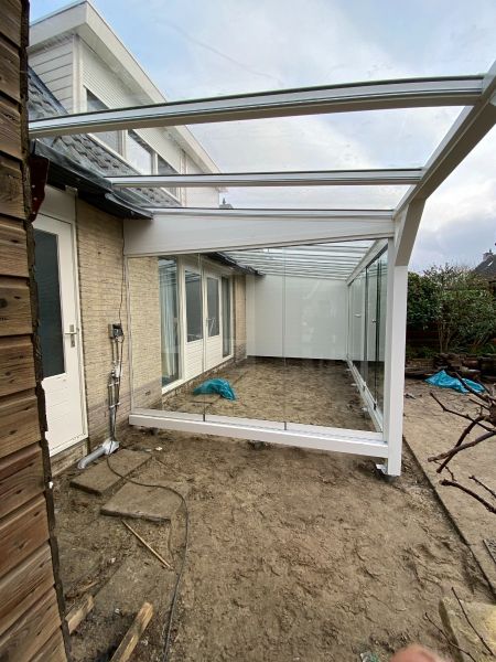 Greenline veranda 400x300 cm + 346 cm overkapping - Glasdak  - Hellevoetsluis