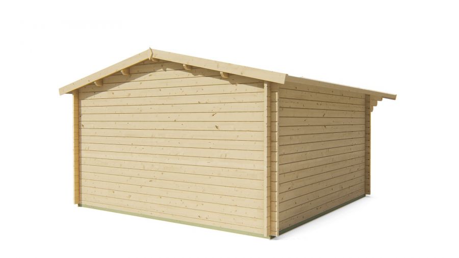 Blokhut Inge 420x420 cm + luifel 120 cm - Red class wood geïmpregneerd