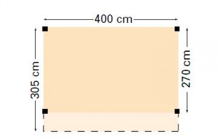 Douglasvision buitenverblijf Comfort 400x305 cm - Blank plattegrond