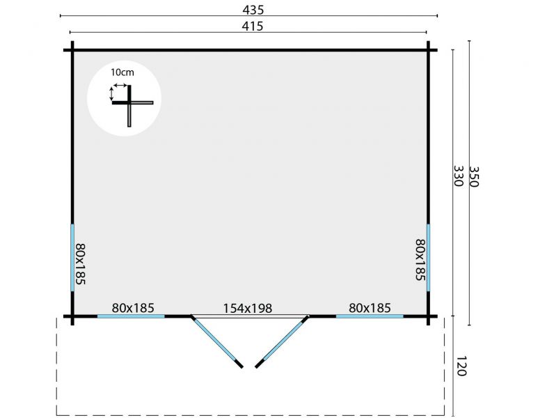 Blokhut Lory - plattegrond