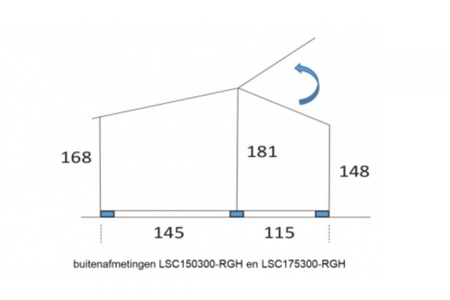 Multi-functionele berging 150x273x185 cm