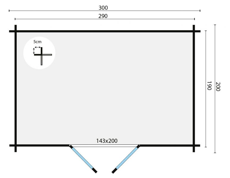 Blokhut Minimodern 300x200 cm